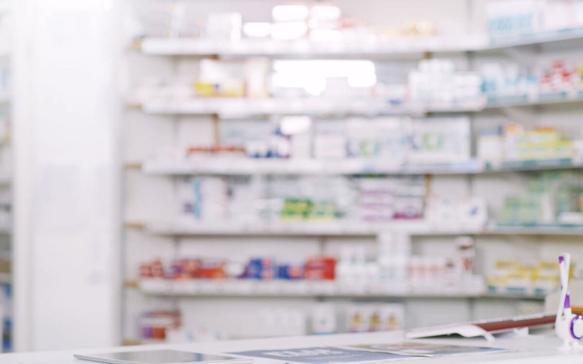 pharmacy shelves